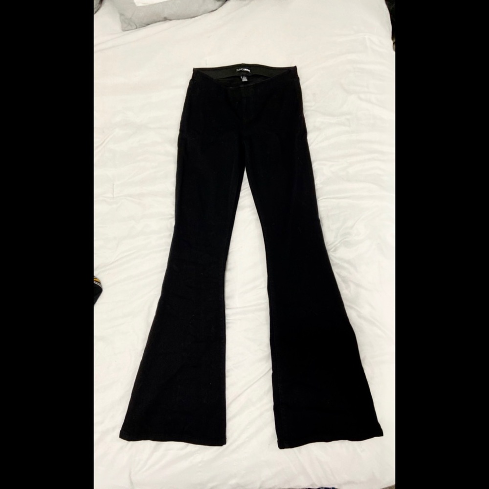 Pull On Flare Jeans - Black